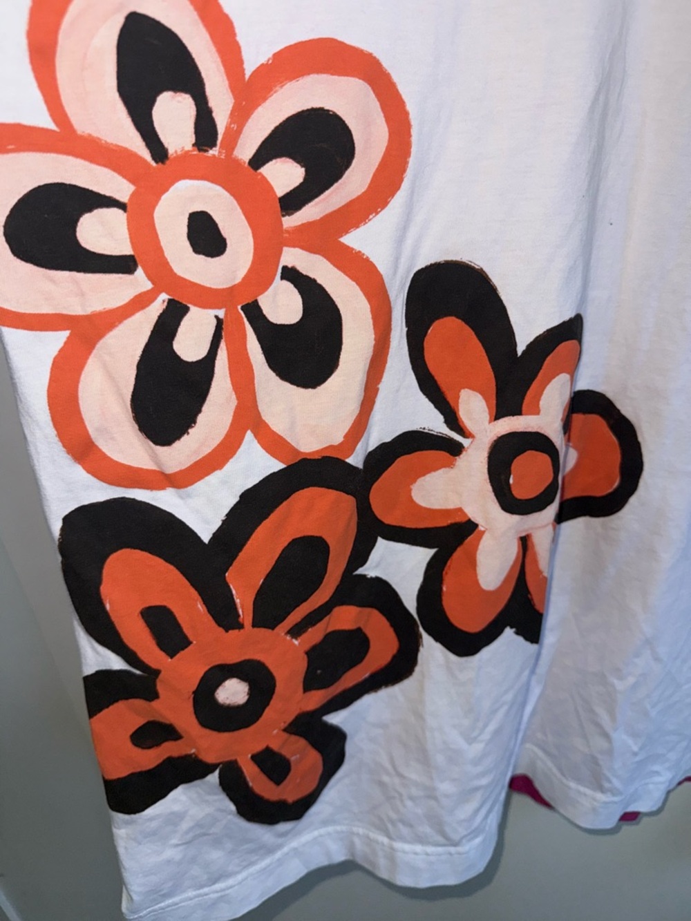 MARNI x Uniqlo Women’s Pink White Floral Graphic Oversized Boxy T-Shirt Large - Picture 4 of 9